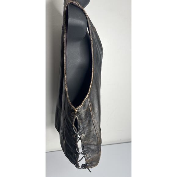 Milwaukee Motorcycle Clothing Co Leather Vest Biker Vintage Collection Sz Large - Picture 2 of 10